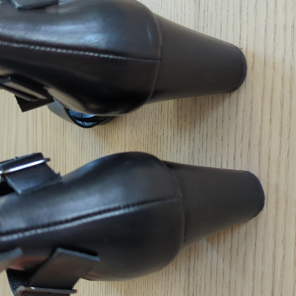 THE KOOPLES Black Leather Women's Multi Buckle Boot Chunky Open Toe Heels Sz 40 - Picture 4 of 11